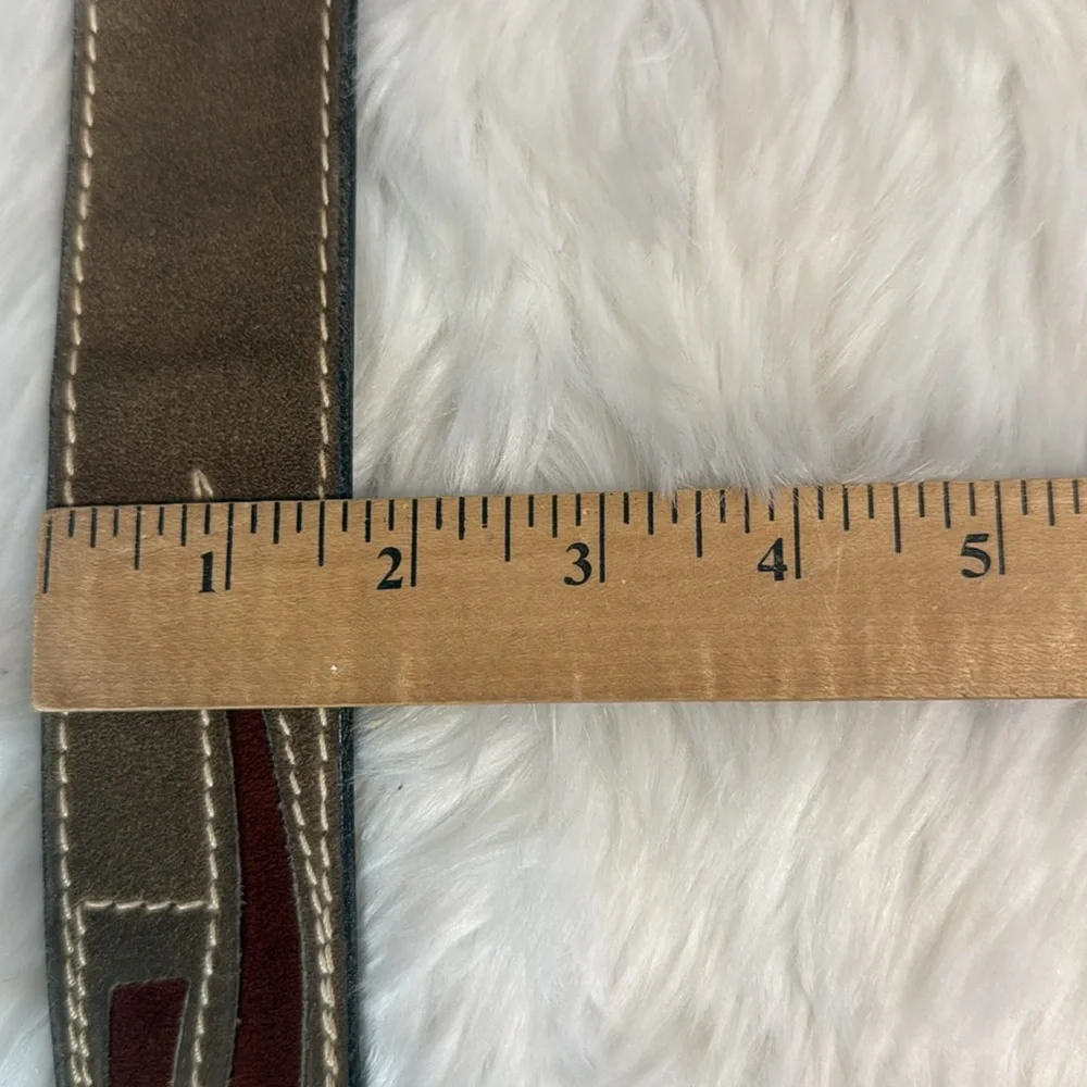 Vintage Split Cowhide Western Brown Green Leather Men Size 40